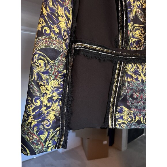 Susanna By Teramina Slimming Black Gold Skirt Suit Size 14 Long Sleeve Elegant - Picture 6 of 16